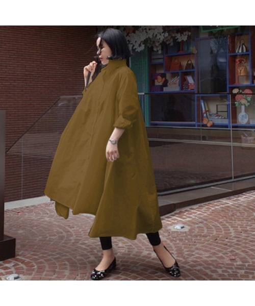 Ritzy(リッツィー)の「大人シルエット ゆる感 ミモレ丈 Aライン シャツワンピース(シャツワンピース・レディース・ホワイト/ブラック/ベージュ/ネイビー/ブラウン・S/M/L)」の13枚目の写真