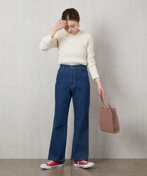 FREAK'S STORE(フリークスストア)の「【WEB限定】フレアデニム(デニムパンツ・レディース・ブラック/ネイビー/ブルー/チャコール・24/25/26/27)」の12枚目の写真