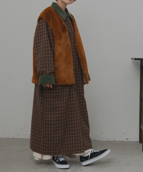 MERLOT（メルロー）の「クラシックチェックコート（ステンカラーコート・レディース・グリーン/グレー/ブラウン/グリーン系その他・FREE）」の11枚目の写真