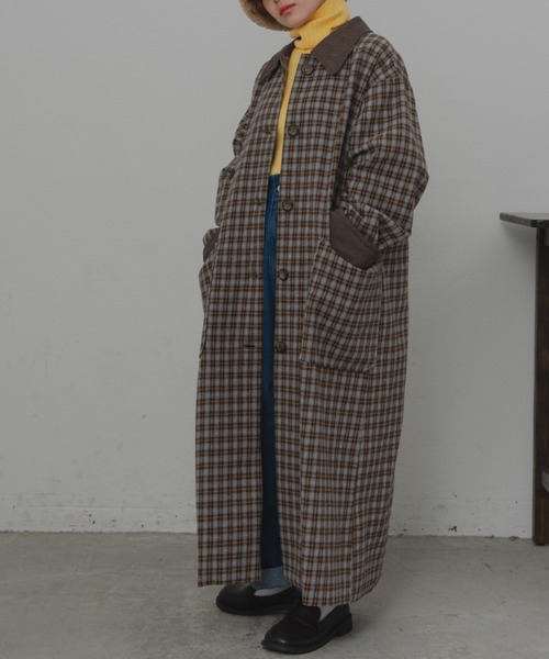 MERLOT（メルロー）の「クラシックチェックコート（ステンカラーコート・レディース・グリーン/グレー/ブラウン/グリーン系その他・FREE）」の20枚目の写真