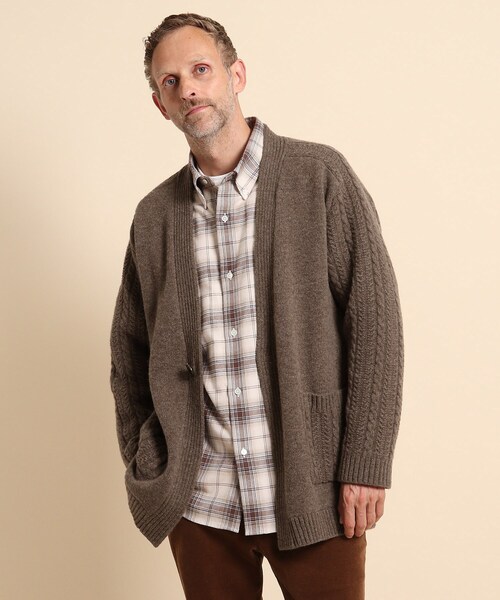 40ct&525(フォーティーカラッツアンドゴーニーゴ)の「無染色ウール カーディガン(カーディガン/ボレロ・メンズ・ブラウン系/ライトベージュ・02/03/04)」の2枚目の写真