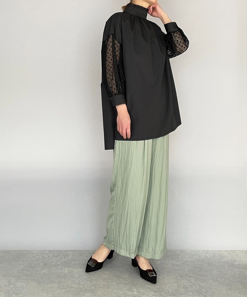 PICCIN（ピッチン）の「シルキーサテンイージーワイドパンツ（その他パンツ・レディース・ネイビー/オリーブ・M）」の22枚目の写真