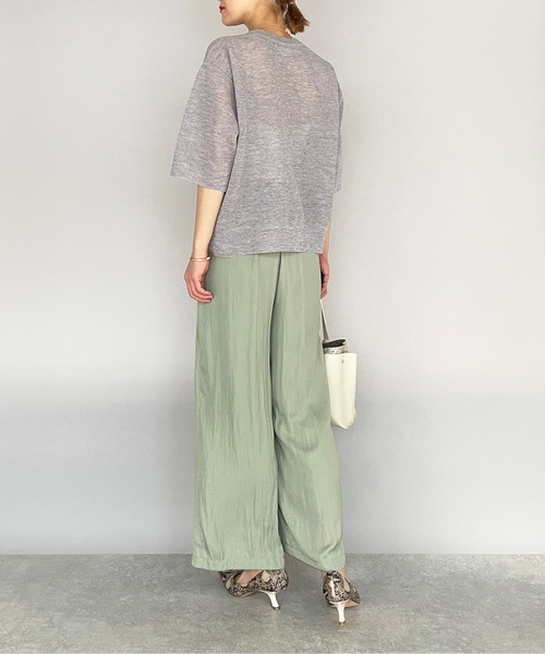 PICCIN（ピッチン）の「シルキーサテンイージーワイドパンツ（その他パンツ・レディース・ネイビー/オリーブ・M）」の20枚目の写真