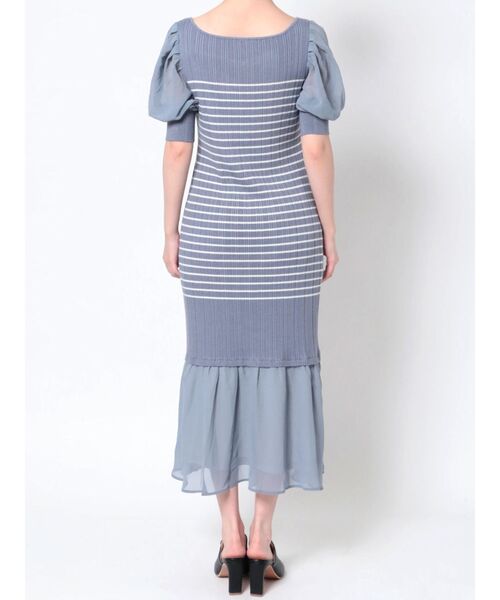 MERCURYDUO（マーキュリーデュオ）の「2WAYパフスリーブボーダーニットワンピース（ワンピース・レディース・オフホワイト/ブルー/ブラック・FREE）」の18枚目の写真