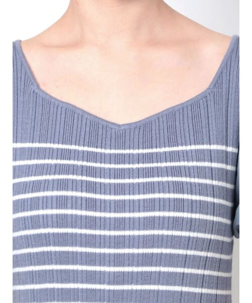 MERCURYDUO（マーキュリーデュオ）の「2WAYパフスリーブボーダーニットワンピース（ワンピース・レディース・オフホワイト/ブルー/ブラック・FREE）」の17枚目の写真