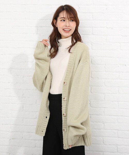 SHOO・LA・RUE（シューラルー）の「◆シャギーニットカーディガン（カーディガン/ボレロ・レディース・ライトパープル/ライトブルー/ホワイト系/ライトグリーン・00）」の3枚目の写真