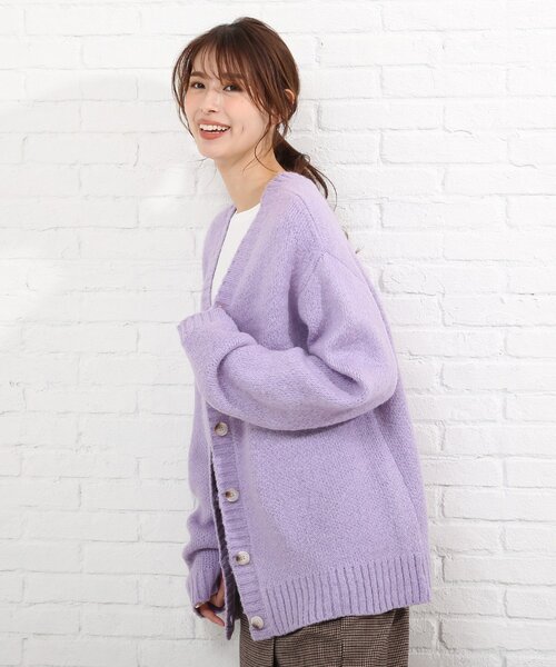 SHOO・LA・RUE（シューラルー）の「◆シャギーニットカーディガン（カーディガン/ボレロ・レディース・ライトパープル/ライトブルー/ホワイト系/ライトグリーン・00）」の22枚目の写真