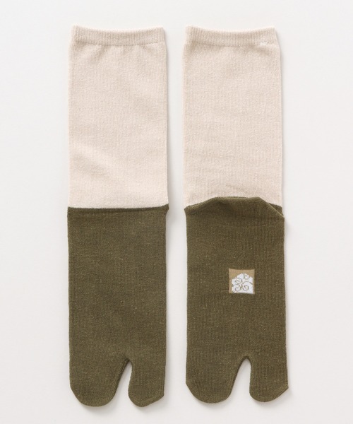 カヤ（カヤ）の「【カヤ】麻混足袋型くつ下23～25cm 色合わせ（ソックス/靴下・レディース・カーキ/パープル系その他/その他/ブラック×レッド・FREE）」の6枚目の写真