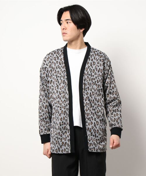 RATTLE TRAP（ラトルトラップ）の「レオパード柄ダブルジャガードカーディガン（カーディガン/ボレロ・メンズ・グレー/ホワイト系その他・M/L）」の2枚目の写真
