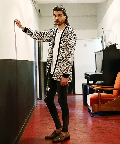 RATTLE TRAP（ラトルトラップ）の「レオパード柄ダブルジャガードカーディガン（カーディガン/ボレロ・メンズ・グレー/ホワイト系その他・M/L）」の14枚目の写真