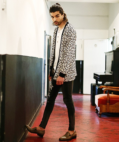 RATTLE TRAP（ラトルトラップ）の「レオパード柄ダブルジャガードカーディガン（カーディガン/ボレロ・メンズ・グレー/ホワイト系その他・M/L）」の12枚目の写真