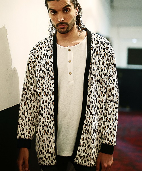 RATTLE TRAP（ラトルトラップ）の「レオパード柄ダブルジャガードカーディガン（カーディガン/ボレロ・メンズ・グレー/ホワイト系その他・M/L）」の11枚目の写真