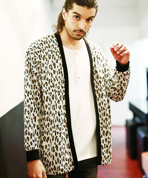 RATTLE TRAP（ラトルトラップ）の「レオパード柄ダブルジャガードカーディガン（カーディガン/ボレロ・メンズ・グレー/ホワイト系その他・M/L）」の10枚目の写真