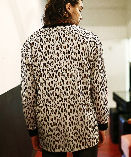 RATTLE TRAP（ラトルトラップ）の「レオパード柄ダブルジャガードカーディガン（カーディガン/ボレロ・メンズ・グレー/ホワイト系その他・M/L）」の6枚目の写真