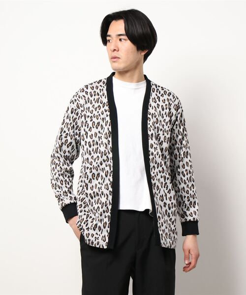 RATTLE TRAP（ラトルトラップ）の「レオパード柄ダブルジャガードカーディガン（カーディガン/ボレロ・メンズ・グレー/ホワイト系その他・M/L）」の5枚目の写真