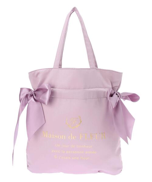 Maison de FLEUR(メゾンドフルール)の「ダブルリボントートバッグ(トートバッグ・レディース・ネイビー/ラベンダー/ブルー系その他5/ライトグリーン系2/ブラック・FREE)」の14枚目の写真