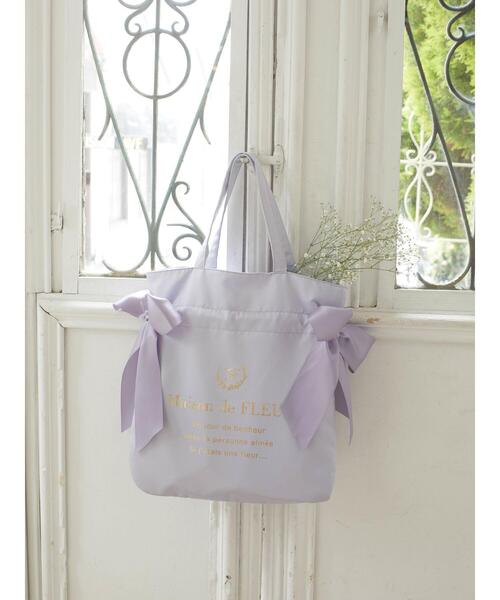 Maison de FLEUR(メゾンドフルール)の「ダブルリボントートバッグ(トートバッグ・レディース・ネイビー/ラベンダー/ブルー系その他5/ライトグリーン系2/ブラック・FREE)」の8枚目の写真