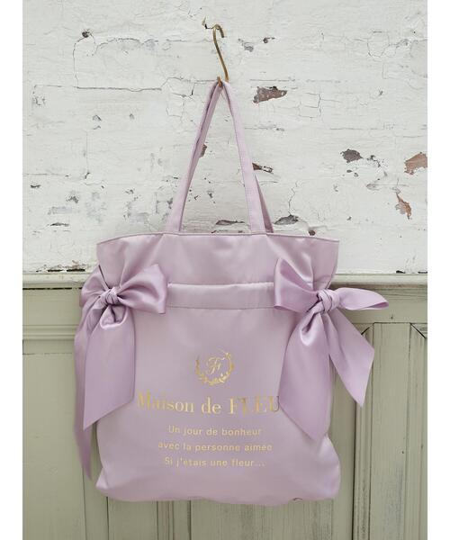 Maison de FLEUR(メゾンドフルール)の「ダブルリボントートバッグ(トートバッグ・レディース・ネイビー/ラベンダー/ブルー系その他5/ライトグリーン系2/ブラック・FREE)」の12枚目の写真