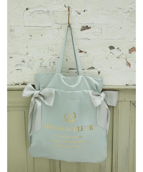 Maison de FLEUR(メゾンドフルール)の「ダブルリボントートバッグ(トートバッグ・レディース・ネイビー/ラベンダー/ブルー系その他5/ライトグリーン系2/ブラック・FREE)」の16枚目の写真