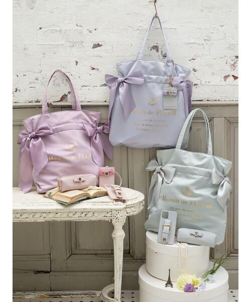 Maison de FLEUR(メゾンドフルール)の「ダブルリボントートバッグ(トートバッグ・レディース・ネイビー/ラベンダー/ブルー系その他5/ライトグリーン系2/ブラック・FREE)」の20枚目の写真