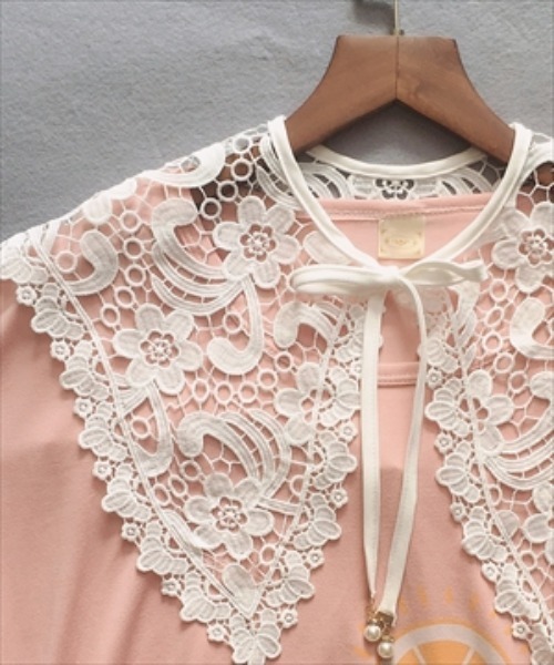 DAY CLOSET（デイ クローゼット）の「レディース クロシェ編みの大きめ付け襟　Bタイプ（付け襟・レディース・ブラック/ホワイト/ブラック系その他/ホワイト系その他・ONE SIZE）」の5枚目の写真