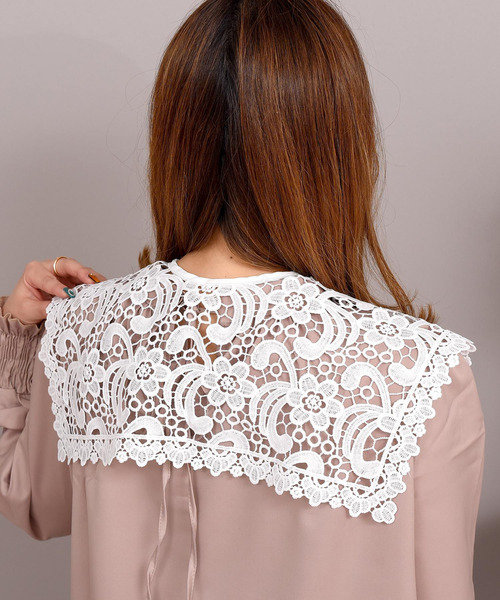 DAY CLOSET（デイ クローゼット）の「レディース クロシェ編みの大きめ付け襟　Bタイプ（付け襟・レディース・ブラック/ホワイト/ブラック系その他/ホワイト系その他・ONE SIZE）」の18枚目の写真