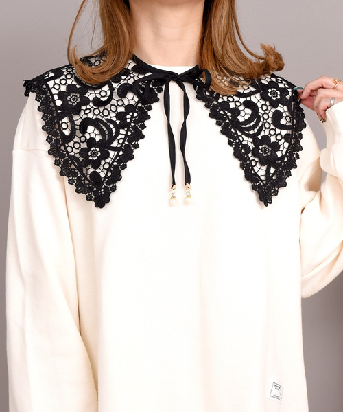 DAY CLOSET（デイ クローゼット）の「レディース クロシェ編みの大きめ付け襟　Bタイプ（付け襟・レディース・ブラック/ホワイト/ブラック系その他/ホワイト系その他・ONE SIZE）」の16枚目の写真
