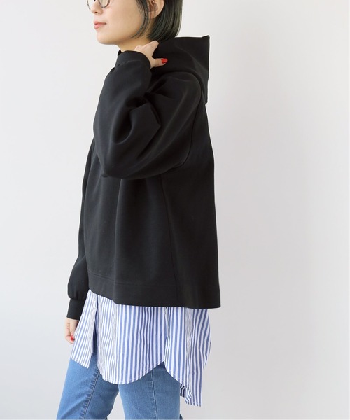 Simplicite（サンプリシテ）の「ハトメダンボールフードプルオーバー（Tシャツ/カットソー・レディース・ブラック/ホワイト/オレンジ・FREE）」の7枚目の写真