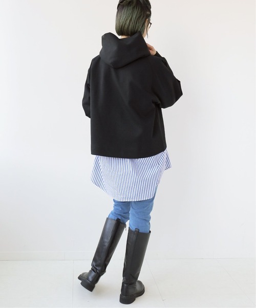 Simplicite（サンプリシテ）の「ハトメダンボールフードプルオーバー（Tシャツ/カットソー・レディース・ブラック/ホワイト/オレンジ・FREE）」の21枚目の写真