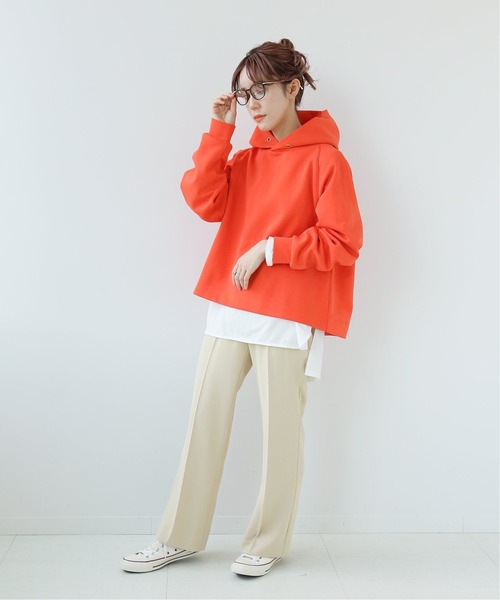 Simplicite（サンプリシテ）の「ハトメダンボールフードプルオーバー（Tシャツ/カットソー・レディース・ブラック/ホワイト/オレンジ・FREE）」の22枚目の写真