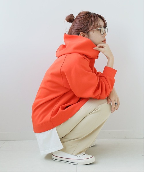 Simplicite（サンプリシテ）の「ハトメダンボールフードプルオーバー（Tシャツ/カットソー・レディース・ブラック/ホワイト/オレンジ・FREE）」の16枚目の写真