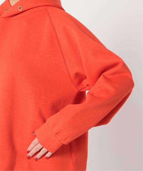 Simplicite（サンプリシテ）の「ハトメダンボールフードプルオーバー（Tシャツ/カットソー・レディース・ブラック/ホワイト/オレンジ・FREE）」の6枚目の写真