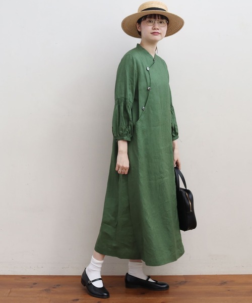fig Ｌondon morning LINEN chinois dress fig London（フィグロンドン）の「morning LINEN chinois dress