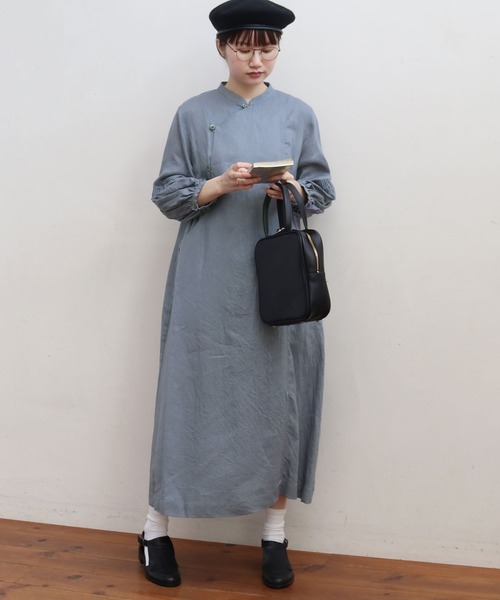 フィグロンドン　morning LINEN　chinois dress　チェック fig London（フィグロンドン）の「morning LINEN sailor dress