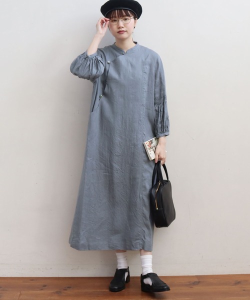 フィグロンドン　ワンピース fig London（フィグロンドン）の「morning LINEN chinois dress