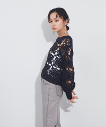 NOMINE | かぎ編レースニットプルオーバー(ニット/セーター)