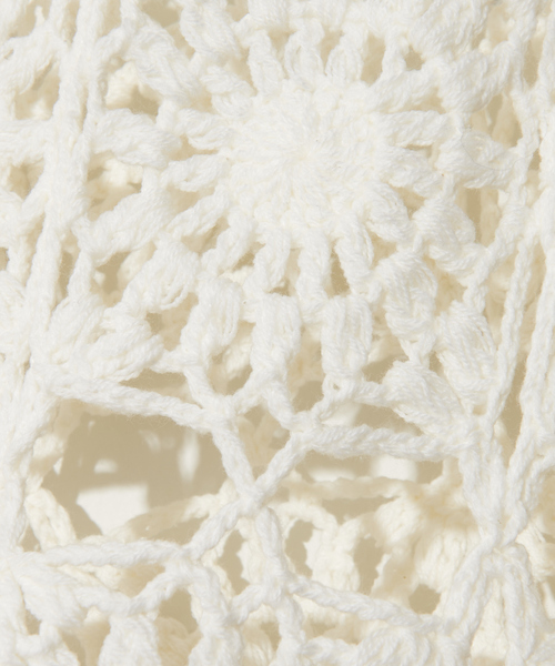 NOMINE（ノミネ）の「かぎ編レースニットプルオーバー（ニット/セーター・レディース・ホワイト/オレンジ/グリーン/ダークネイビー・フリー）」の6枚目の写真