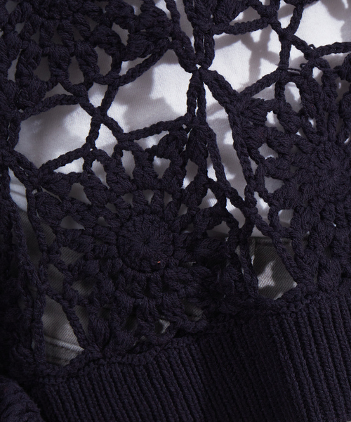 NOMINE（ノミネ）の「かぎ編レースニットプルオーバー（ニット/セーター・レディース・ホワイト/オレンジ/グリーン/ダークネイビー・フリー）」の16枚目の写真