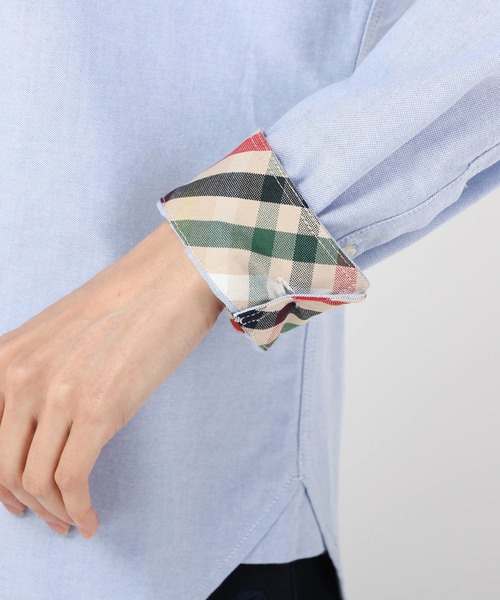 Arnold Palmer(アーノルドパーマー)の「APクラシック オックス 長袖 シェア シャツ(シャツ/ブラウス・レディース・ブルー/ベージュ/ライトピンク/ホワイト/サックスブルー/サーモンピンク/ライトブラウン/グレイッシュベージュ/ミント/サンドベージュ/ワインレッド/ピンク/バーガンディー・L/LL/M/S/XS)」の18枚目の写真