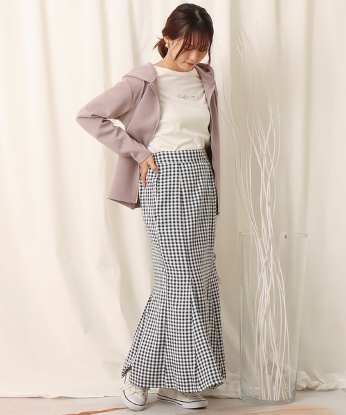 libelle more（リベル モア）の「ギンガムチェック　マーメイドスカート（スカート・レディース・ブラック/ネイビー・M/L）」の6枚目の写真