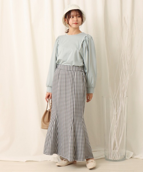 libelle more（リベル モア）の「ギンガムチェック　マーメイドスカート（スカート・レディース・ブラック/ネイビー・M/L）」の13枚目の写真