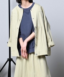 LUPILIEN | ユニセックス対応商品◇スラブツイルノーカラージャケット(ノーカラージャケット)