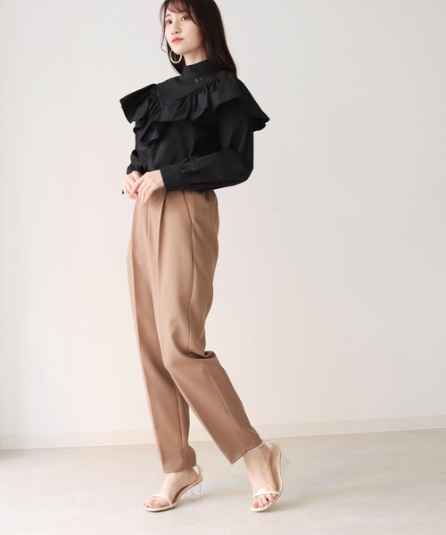 HER CLOSET（ハークローゼット）の「【TWENTY THREE】コットンレースフリルギャザーブラウス（シャツ/ブラウス・レディース・ホワイト/ブラック・FREE）」の14枚目の写真