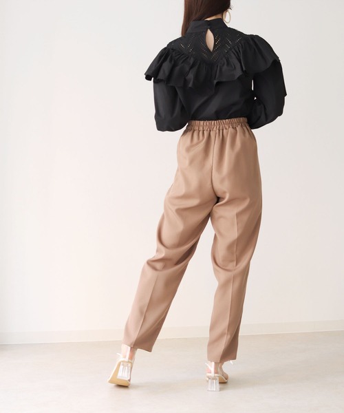 HER CLOSET（ハークローゼット）の「【TWENTY THREE】コットンレースフリルギャザーブラウス（シャツ/ブラウス・レディース・ホワイト/ブラック・FREE）」の20枚目の写真