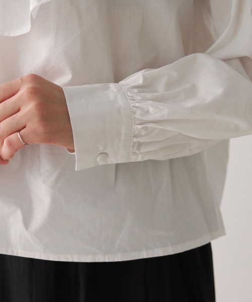 HER CLOSET（ハークローゼット）の「【TWENTY THREE】コットンレースフリルギャザーブラウス（シャツ/ブラウス・レディース・ホワイト/ブラック・FREE）」の12枚目の写真