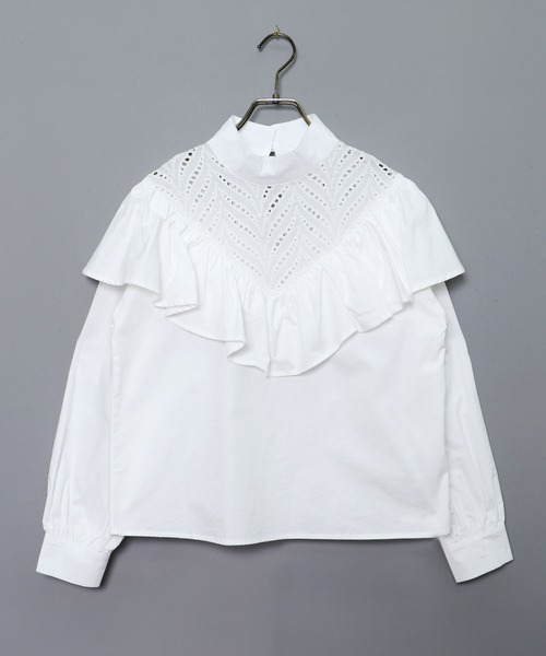 HER CLOSET（ハークローゼット）の「【TWENTY THREE】コットンレースフリルギャザーブラウス（シャツ/ブラウス・レディース・ホワイト/ブラック・FREE）」の18枚目の写真
