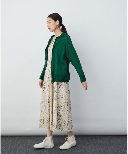 LOISIR(ロワズィール)の「アーティストコラボ:綿麻ローンGardenプリントワンピース(ワンピース・レディース・ブラック系その他/ベージュ系その他・FREE)」の21枚目の写真