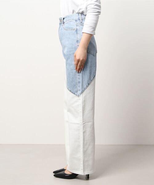 Opinion korean town(オピニオン コリアン タウン)の「Bicolor white denim pt(デニムパンツ・レディース・ホワイト・S/M/L)」の13枚目の写真