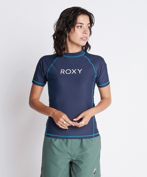 ROXY（ロキシー）の「RASHIE S/S/ロキシー半袖ラッシュガード(水着)（ラッシュガード・レディース・ホワイト/ブラック/ネイビー/ブルー系その他・SMALL/MEDIUM/LARGE）」の4枚目の写真