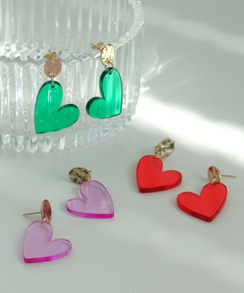 K10 ピンクゴールド ダイヤモンド ハート ピアス – Milluflora
